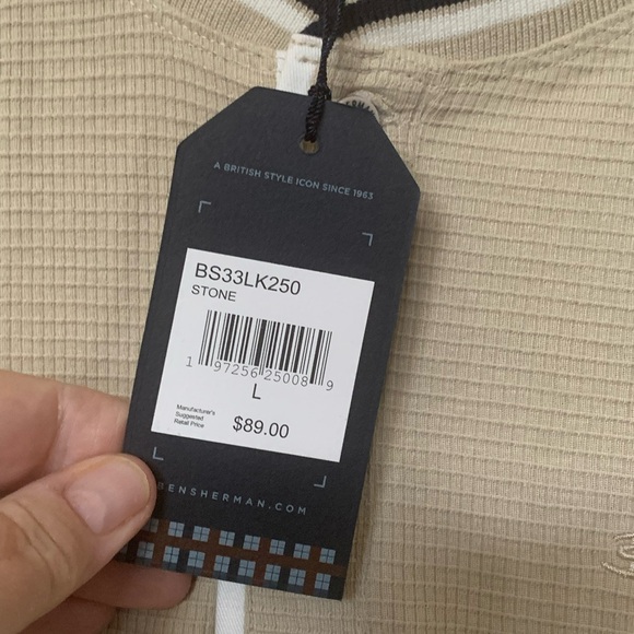 Ben Sherman Mens Thermal Long Sleeve Henley Shirt NWT 🌴 - Picture 5 of 9